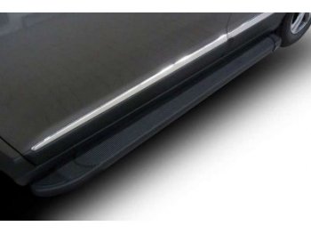 Пороги алюминиевые Slitkoff Toyota RAV4  XA30 (2010-2013) 5 дв. 2-ой рестайлинг (Optima Black )
