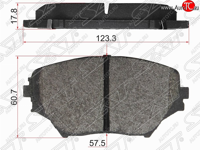 1 199 р. Колодки тормозные (передние) SAT Toyota RAV4 CA20 3 дв. дорестайлинг (2000-2003)  с доставкой в г. Майкоп