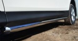 73 999 р. Защита порогов из круглой трубы диаметром 63 мм Russtal Toyota RAV4 XA40 5 дв. дорестайлинг (2012-2015) (Защита порогов с со скосами на торцах (вариант 1))  с доставкой в г. Майкоп. Увеличить фотографию 3