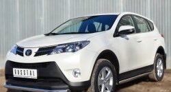 73 999 р. Защита порогов из круглой трубы диаметром 63 мм Russtal Toyota RAV4 XA40 5 дв. дорестайлинг (2012-2015) (Защита порогов с со скосами на торцах (вариант 1))  с доставкой в г. Майкоп. Увеличить фотографию 12