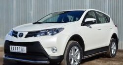 73 999 р. Защита порогов из круглой трубы диаметром 63 мм Russtal Toyota RAV4 XA40 5 дв. дорестайлинг (2012-2015) (Защита порогов с со скосами на торцах (вариант 1))  с доставкой в г. Майкоп. Увеличить фотографию 4