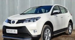 73 999 р. Защита порогов из круглой трубы диаметром 63 мм Russtal Toyota RAV4 XA40 5 дв. дорестайлинг (2012-2015) (Защита порогов с со скосами на торцах (вариант 1))  с доставкой в г. Майкоп. Увеличить фотографию 8