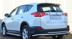 16 999 р. Защита заднего бампера (Ø63 и 42 мм, нержавейка) SLITKOFF  Toyota RAV4  XA40 (2012-2015) 5 дв. дорестайлинг  с доставкой в г. Майкоп. Увеличить фотографию 2