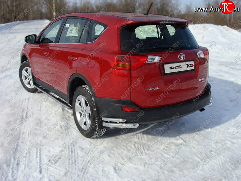 21 999 р. Защита заднего бампера (уголки двойные) ТСС 60,3/42,4 мм  Toyota RAV4  XA40 (2012-2015) 5 дв. дорестайлинг  с доставкой в г. Майкоп
