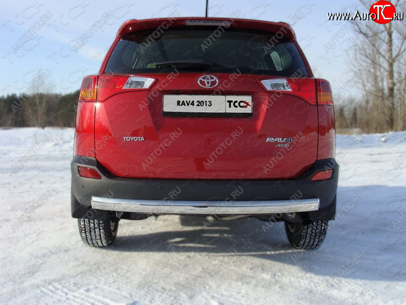 21 999 р. Защита заднего бампера (овальная) ТСС (нержавейка d75х42 мм)  Toyota RAV4  XA40 (2012-2015) 5 дв. дорестайлинг  с доставкой в г. Майкоп