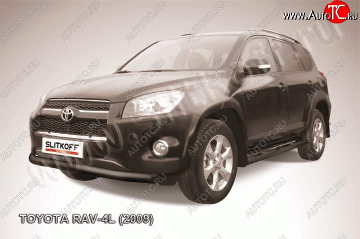 8 499 р. Защита переднего бампера из трубы d76 Slitkoff  Toyota RAV4  XA30 (2009-2010) 5 дв. удлиненный 1-ый рестайлинг (Цвет: серебристый)  с доставкой в г. Майкоп