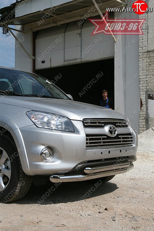 3 194 р. Защита переднего бампера двойная Souz-96 (d76/60) Toyota RAV4 XA30 5 дв. удлиненный 1-ый рестайлинг (2009-2010)  с доставкой в г. Майкоп
