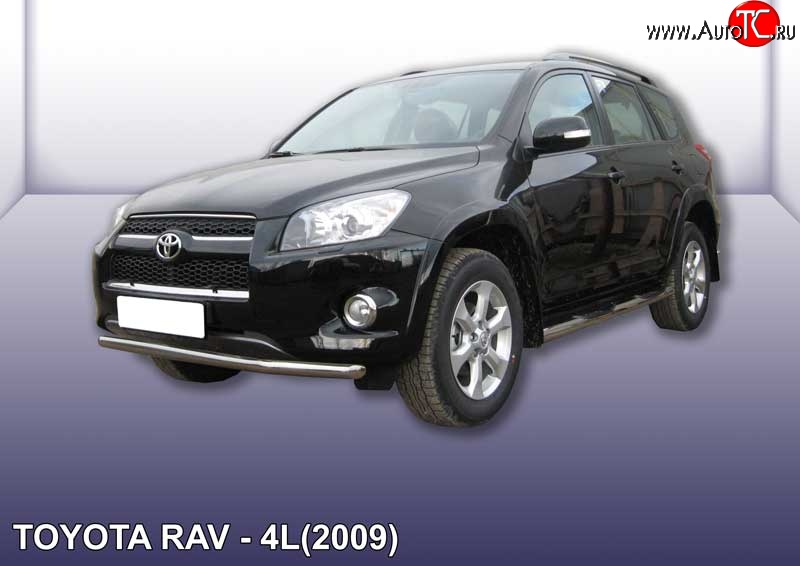 10 599 р. Одинарная защита переднего бампера из трубы диаметром 57 мм Slitkoff Toyota RAV4 XA30 5 дв. удлиненный 1-ый рестайлинг (2009-2010) (Цвет: нержавеющая полированная сталь)  с доставкой в г. Майкоп
