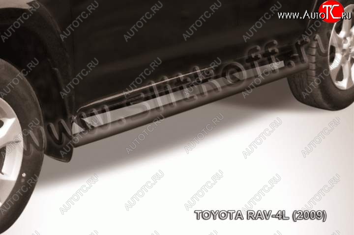 9 999 р. Защита порогов Slitkoff Toyota RAV4 XA30 5 дв. удлиненный 1-ый рестайлинг (2009-2010) (Цвет: серебристый)  с доставкой в г. Майкоп