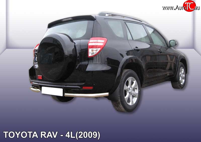 8 499 р. Защита заднего бампера Slitkoff (Ø 57 мм, уголки)  Toyota RAV4  XA30 (2009-2010) 5 дв. удлиненный 1-ый рестайлинг (Нержавеющая сталь)  с доставкой в г. Майкоп