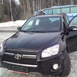 14 299 р. Двойная защита переднего бампера из двух труб диаметром 76 и 57 мм Slitkoff Toyota RAV4 XA30 5 дв. удлиненный 1-ый рестайлинг (2009-2010) (Цвет: нержавеющая полированная сталь)  с доставкой в г. Майкоп. Увеличить фотографию 2