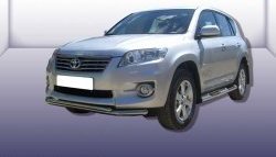 Двойная защита переднего бампера из двух труб диаметром 57 и 42 мм Slitkoff Toyota RAV4  XA30 (2010-2013) 5 дв. 2-ой рестайлинг