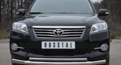 Защита переднего бампера (2 трубыØ63 мм, нержавейка) SLITKOFF Toyota RAV4  XA30 (2010-2013) 5 дв. 2-ой рестайлинг