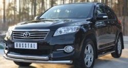 19 999 р. Защита переднего бампера (2 трубыØ76 и 42 мм, нержавейка) SLITKOFF  Toyota RAV4  XA30 (2010-2013) 5 дв. 2-ой рестайлинг  с доставкой в г. Майкоп. Увеличить фотографию 4