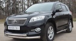 21 449 р. Защита переднего бампера (2 трубыØ76 и 63 мм, нержавейка) SLITKOFF  Toyota RAV4  XA30 (2010-2013) 5 дв. 2-ой рестайлинг  с доставкой в г. Майкоп. Увеличить фотографию 4