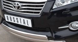 16 849 р. Защита переднего бампера (2 трубыØ75х42 мм, нержавейка) Russtal Toyota RAV4 XA30 5 дв. 2-ой рестайлинг (2010-2013)  с доставкой в г. Майкоп. Увеличить фотографию 2
