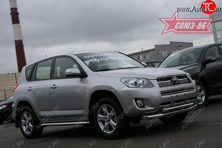 14 714 р. Защита переднего бампера двойная Souz-96 (d76/60) Toyota RAV4 XA30 5 дв. 2-ой рестайлинг (2010-2013)  с доставкой в г. Майкоп