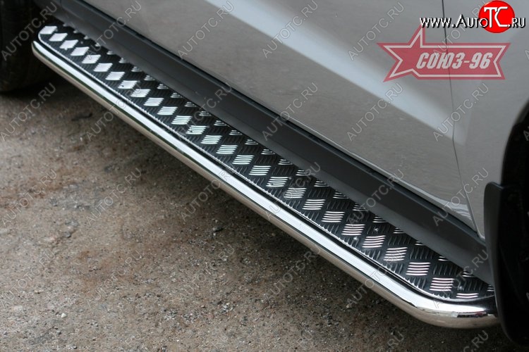 11 519 р. Защита порогов с листом Souz-96 (d42). Toyota RAV4 XA30 5 дв. 2-ой рестайлинг (2010-2013)  с доставкой в г. Майкоп