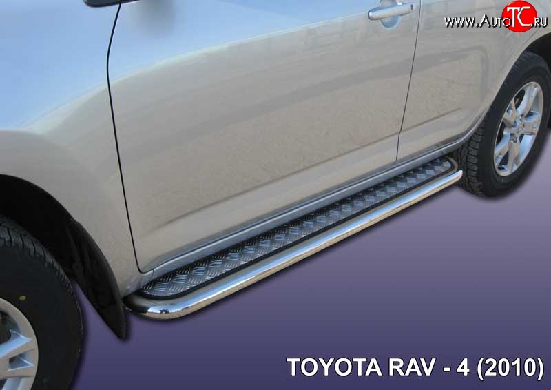 15 499 р. Широкая защита порогов с трубой диаметром 57 мм Slitkoff  Toyota RAV4  XA30 (2010-2013) 5 дв. 2-ой рестайлинг (Нержавеющая полированная сталь)  с доставкой в г. Майкоп