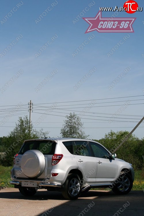 11 294 р. Защита заднего бампера из боковых уголков (d76) на стандарт Souz-96 Toyota RAV4 XA30 5 дв. 2-ой рестайлинг (2010-2013)  с доставкой в г. Майкоп