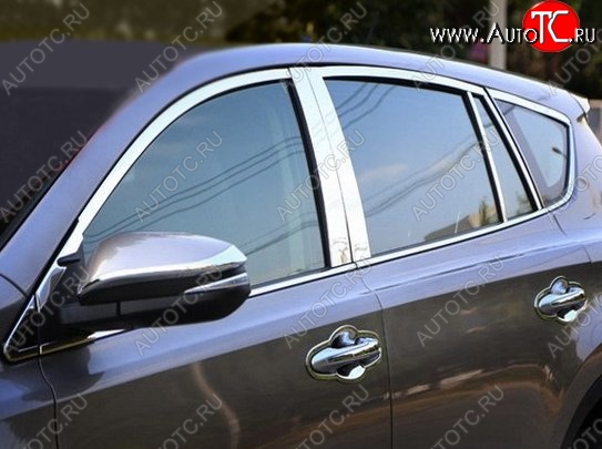 13 849 р. Накладки на стойки дверей СТ Toyota RAV4 XA40 5 дв. дорестайлинг (2012-2015) (Неокрашенные)  с доставкой в г. Майкоп