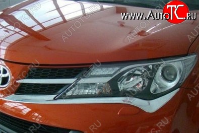 3 149 р. Нижние реснички на фары CT v1 Toyota RAV4 XA40 5 дв. дорестайлинг (2012-2015) (Неокрашенные)  с доставкой в г. Майкоп