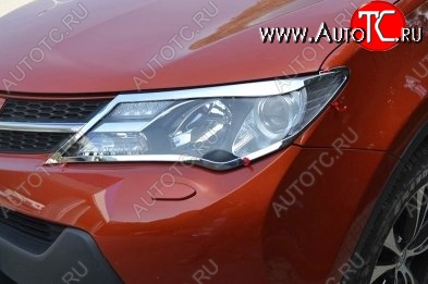 5 349 р. Накладки на фары СТ v2 Toyota RAV4 XA40 5 дв. дорестайлинг (2012-2015) (Неокрашенные)  с доставкой в г. Майкоп