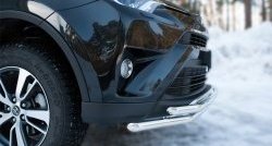 17 549 р. Защита переднего бампера (2 трубыØ42 мм, нержавейка) SLITKOFF Toyota RAV4 XA40 5 дв. рестайлинг (2015-2019)  с доставкой в г. Майкоп. Увеличить фотографию 3