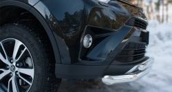 19 549 р. Защита переднего бампера (2 трубыØ63 и 42 мм, нержавейка) SLITKOFF Toyota RAV4 XA40 5 дв. рестайлинг (2015-2019)  с доставкой в г. Майкоп. Увеличить фотографию 3