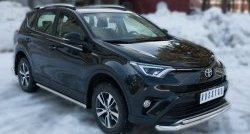 19 549 р. Защита переднего бампера (2 трубыØ63 и 42 мм, нержавейка) SLITKOFF Toyota RAV4 XA40 5 дв. рестайлинг (2015-2019)  с доставкой в г. Майкоп. Увеличить фотографию 4