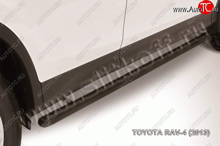8 899 р. Защита порогов Slitkoff Toyota RAV4 XA40 5 дв. дорестайлинг (2012-2015) (Цвет: серебристый)  с доставкой в г. Майкоп