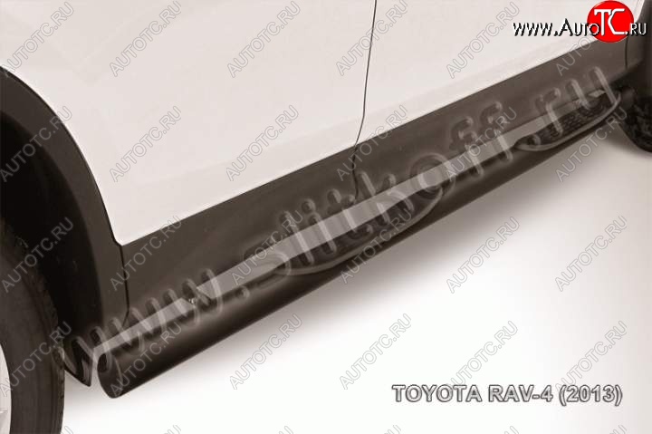 11 249 р. Защита порогов Slitkoff  Toyota RAV4  XA40 (2012-2015) 5 дв. дорестайлинг (Цвет: серебристый)  с доставкой в г. Майкоп