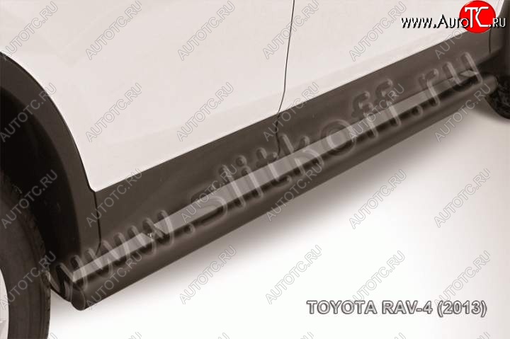 9 649 р. Защита порогов Slitkoff Toyota RAV4 XA40 5 дв. дорестайлинг (2012-2015) (Цвет: серебристый)  с доставкой в г. Майкоп
