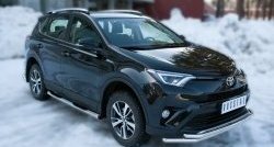 83 999 р. Защита порогов с пластиковыми вставками для ног из круглой трубы диаметром 76 мм (рестайлинг) Russtal Toyota RAV4 XA40 5 дв. дорестайлинг (2012-2015) (Защита порогов с со скосами на торцах (вариант 1))  с доставкой в г. Майкоп. Увеличить фотографию 7