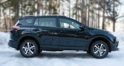 83 999 р. Защита порогов с пластиковыми вставками для ног из круглой трубы диаметром 76 мм (рестайлинг) Russtal Toyota RAV4 XA40 5 дв. дорестайлинг (2012-2015) (Защита порогов с со скосами на торцах (вариант 1))  с доставкой в г. Майкоп. Увеличить фотографию 9