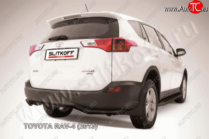 8 999 р. Защита задняя Slitkoff Toyota RAV4 XA40 5 дв. дорестайлинг (2012-2015) (Цвет: серебристый)  с доставкой в г. Майкоп
