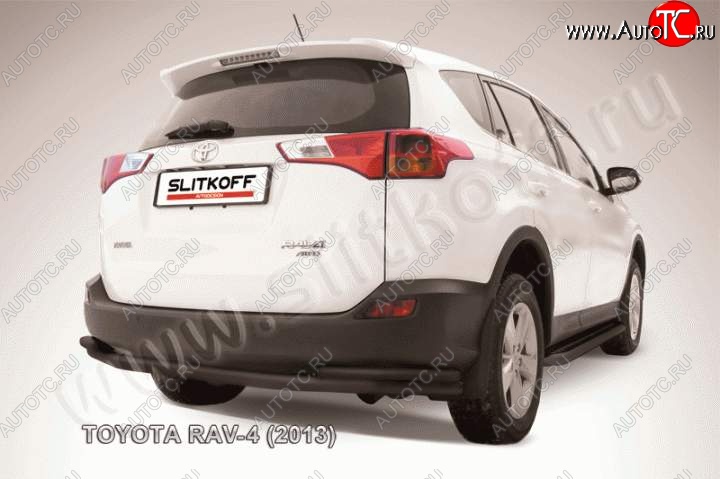 9 999 р. Защита задняя Slitkoff Toyota RAV4 XA40 5 дв. дорестайлинг (2012-2015) (Цвет: серебристый)  с доставкой в г. Майкоп