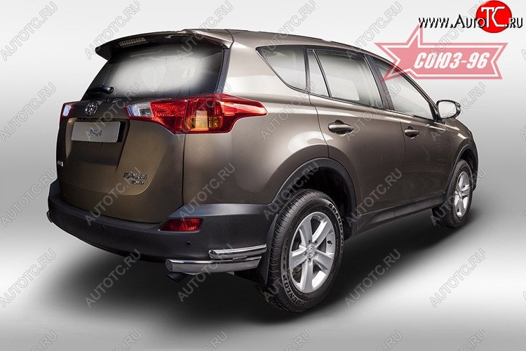 1 043 р. Защита заднего бампера из боковых уголков Souz-96 (d75х42) Toyota RAV4 XA40 5 дв. дорестайлинг (2012-2015)  с доставкой в г. Майкоп