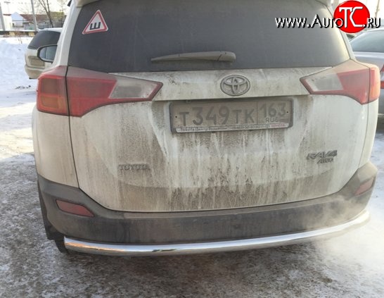 8 799 р. Защита заднего бампера d63.5 мм Металл Дизайн Toyota RAV4 XA40 5 дв. дорестайлинг (2012-2015) (полированная нержавейка)  с доставкой в г. Майкоп