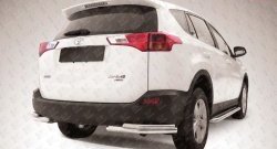 Защита заднего бампера из двойных боковых уголков с диаметром труб 57 и 42 мм Slitkoff Toyota RAV4  XA40 (2012-2015) 5 дв. дорестайлинг