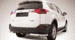 Защита заднего бампера из двух боковых уголков диаметром 76 мм Slitkoff Toyota RAV4  XA40 (2012-2015) 5 дв. дорестайлинг