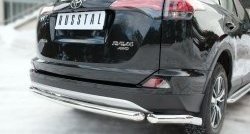 14 999 р. Защита заднего бампера (Ø63 мм уголки, нержавейка) SLITKOFF  Toyota RAV4  XA40 (2015-2019) 5 дв. рестайлинг  с доставкой в г. Майкоп. Увеличить фотографию 5