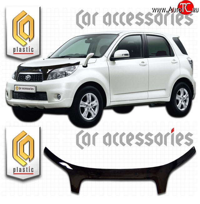 2 599 р. Дефлектор капота CA-Plastic exclusive  Toyota Rush  J200 (2006-2016) дорестайлинг, рестайлинг (Classic черный, Без надписи)  с доставкой в г. Майкоп