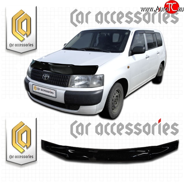 1 999 р. Дефлектор капота CA Plastic  Toyota Succeed (2002-2014) дорестайлинг (Classic черный, Без надписи)  с доставкой в г. Майкоп