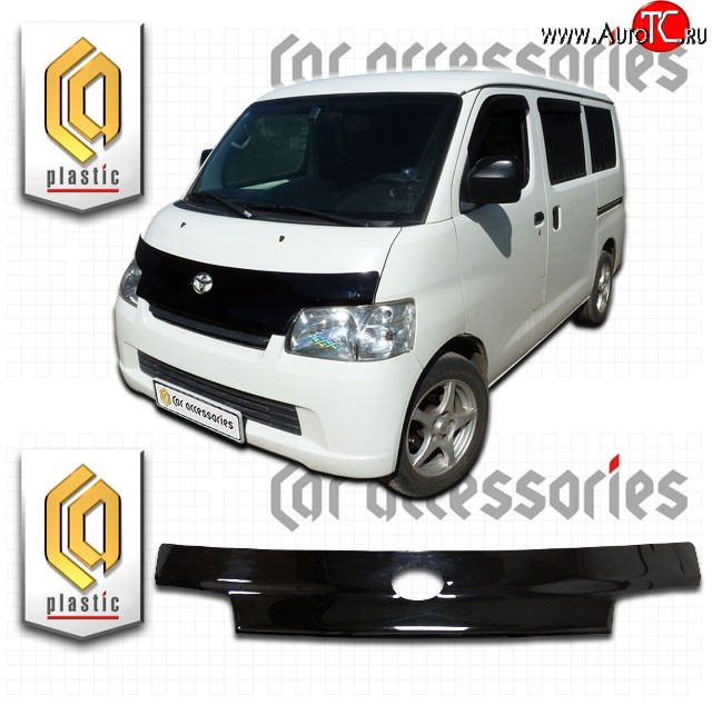 2 199 р. Дефлектор капота CA-Plastic  Toyota Town Ace  s400 (2008-2020) дорестацлинг (Classic черный, Без надписи)  с доставкой в г. Майкоп