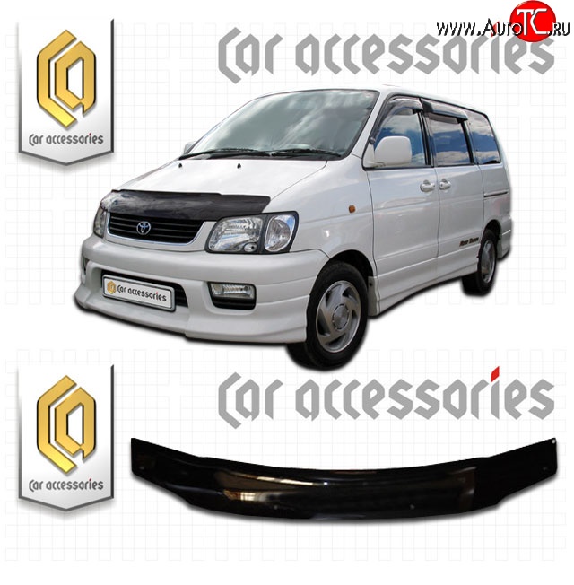 1 899 р. Дефлектор капота CA-Plastic  Toyota Town Ace  3 (1996-2008) (Classic черный, Без надписи)  с доставкой в г. Майкоп