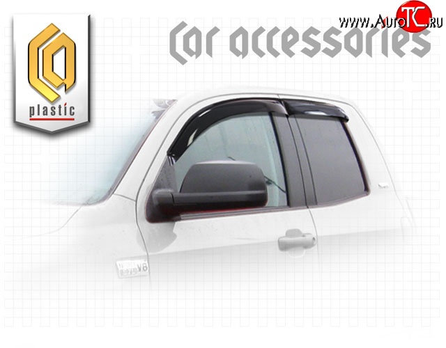 1 899 р. Комплект дефлекторов окон (Double Cab) CA-Plastic  Toyota Tundra  XK50 (2007-2013) дорестайлинг, 1-ый рестайлинг (Classic полупрозрачный)  с доставкой в г. Майкоп