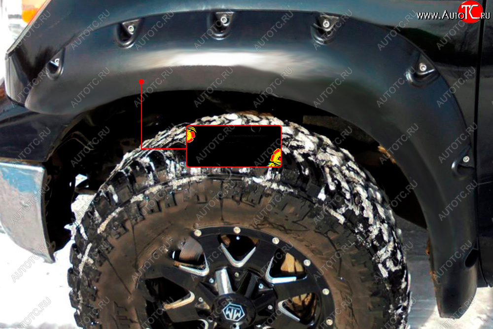 13 499 р. Расширитель арки RA (вылет 80 мм, передний левый)  Toyota Tundra  XK50 (2007-2013) дорестайлинг, 1-ый рестайлинг (Поверхность глянец под покраску, Неокрашенный)  с доставкой в г. Майкоп