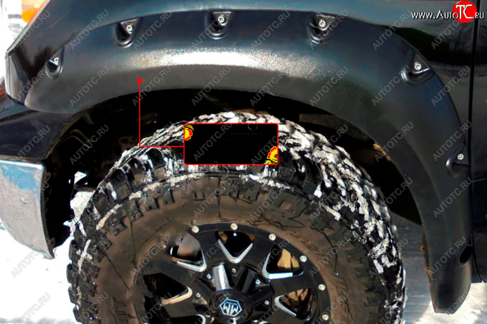 13 499 р. Расширитель арки RA (вылет 80 мм, передний левый)  Toyota Tundra  XK50 (2007-2013) дорестайлинг, 1-ый рестайлинг (Поверхность шагрень)  с доставкой в г. Майкоп