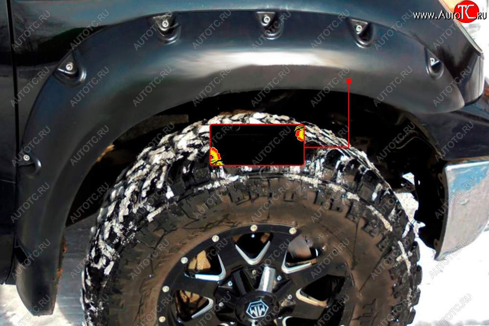 13 499 р. Расширитель арки RA (вылет 80 мм, передний правый)  Toyota Tundra  XK50 (2007-2013) дорестайлинг, 1-ый рестайлинг (Поверхность глянец под покраску, Неокрашенный)  с доставкой в г. Майкоп